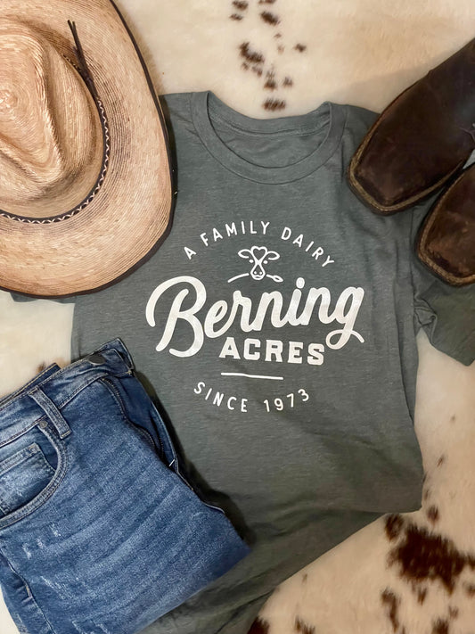 Berning Acres Hunter Green OG tee