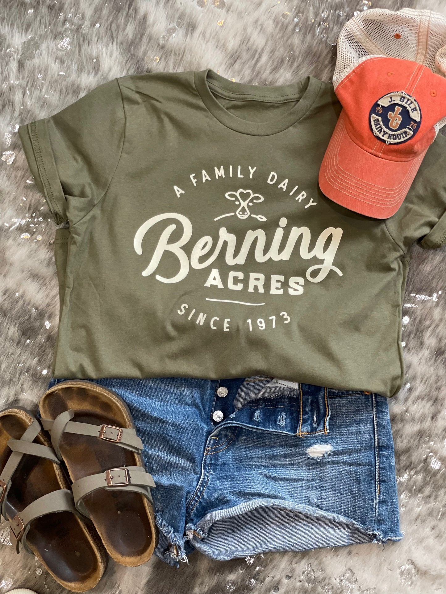 Military Green OG Berning Acres tee