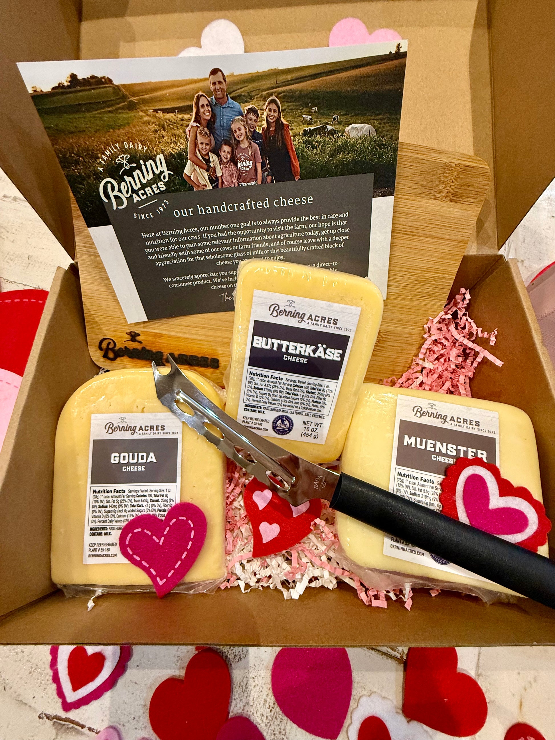Handcrafted cheese box from a local family dairy farm in Galena, Illinois. 
